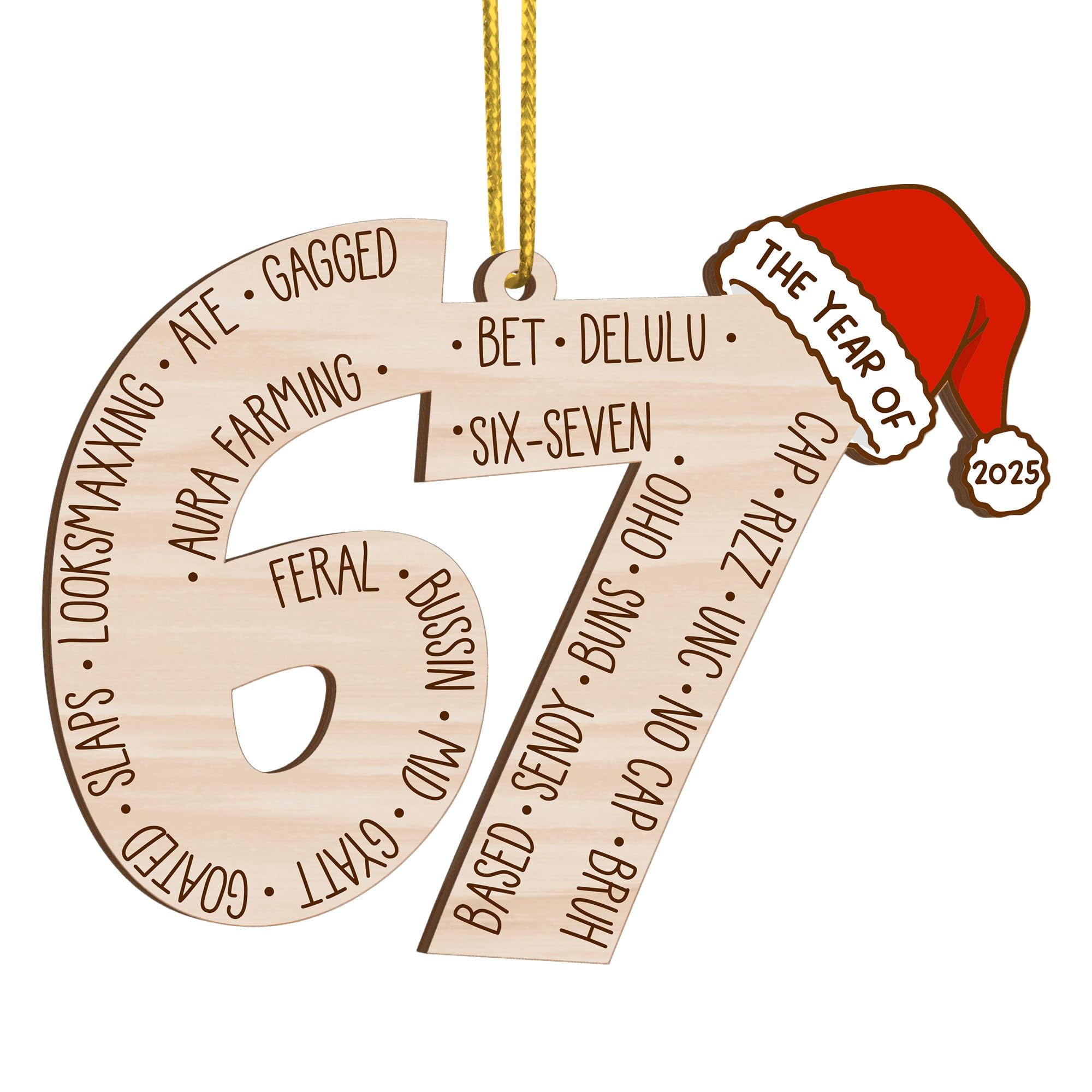 Santa Says Six Seven Christmas Ornament (2025 Meme Edition)