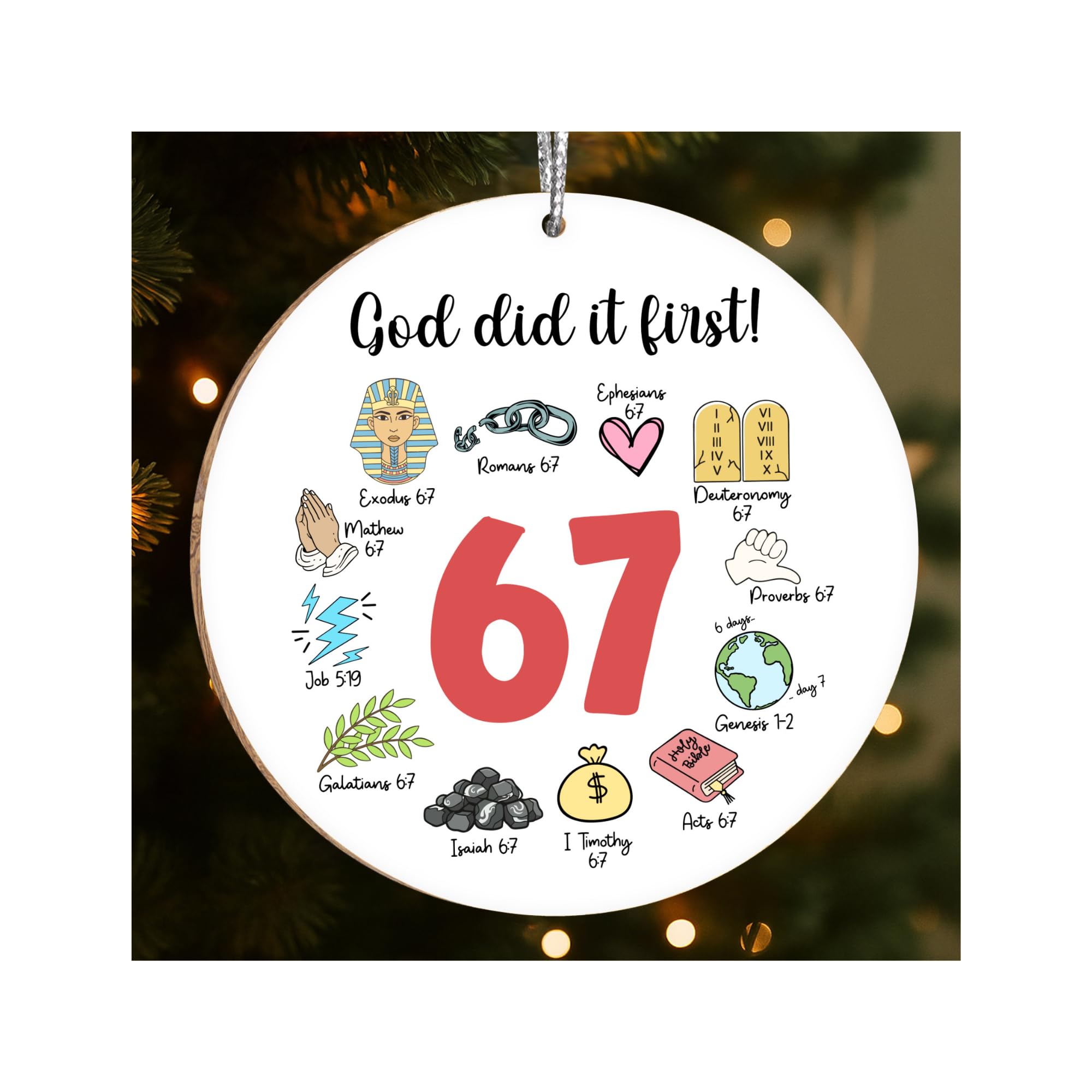 Santa Says Six Seven Christmas Ornament (2025 Meme Edition)