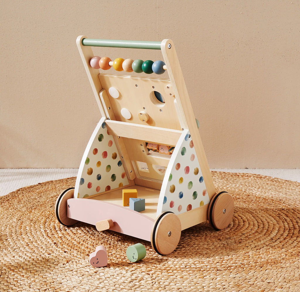 Tiny Land Versatile Natural Wooden Baby Walker